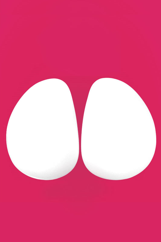 Butt Pads, can also be used as Hip Pads, in Oblong shape, white and thick.