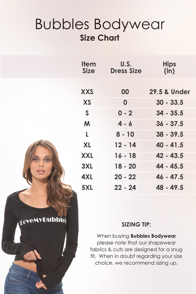 Bubbles Bodywear Size Chart Diamgram, image format