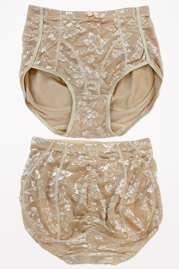 Foxy Fanny Lace Pocket-Panty Plus (Pads Not Included) featuring elegant floral lace design, perfect for plus size women.