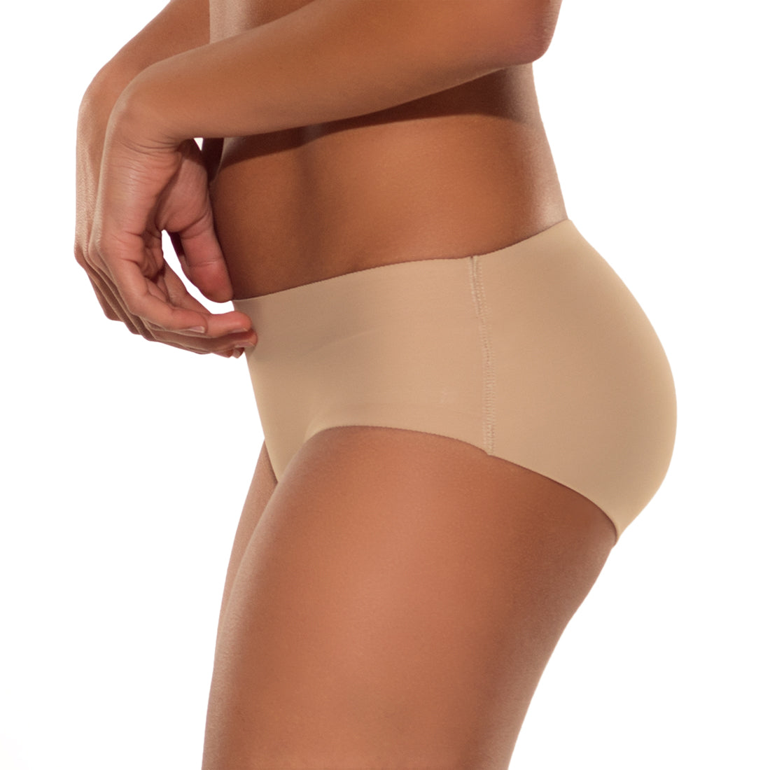 Boosting effect of butt pads are highlighted in this padded shapewear panty.