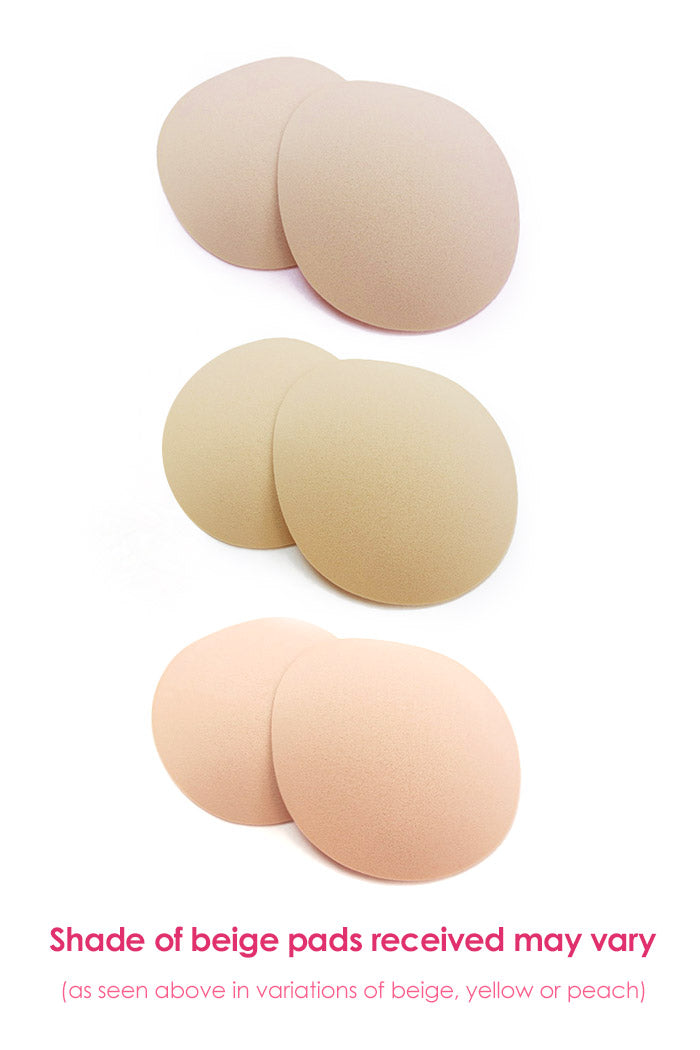 Champagne, beige and peach colored foam butt pads