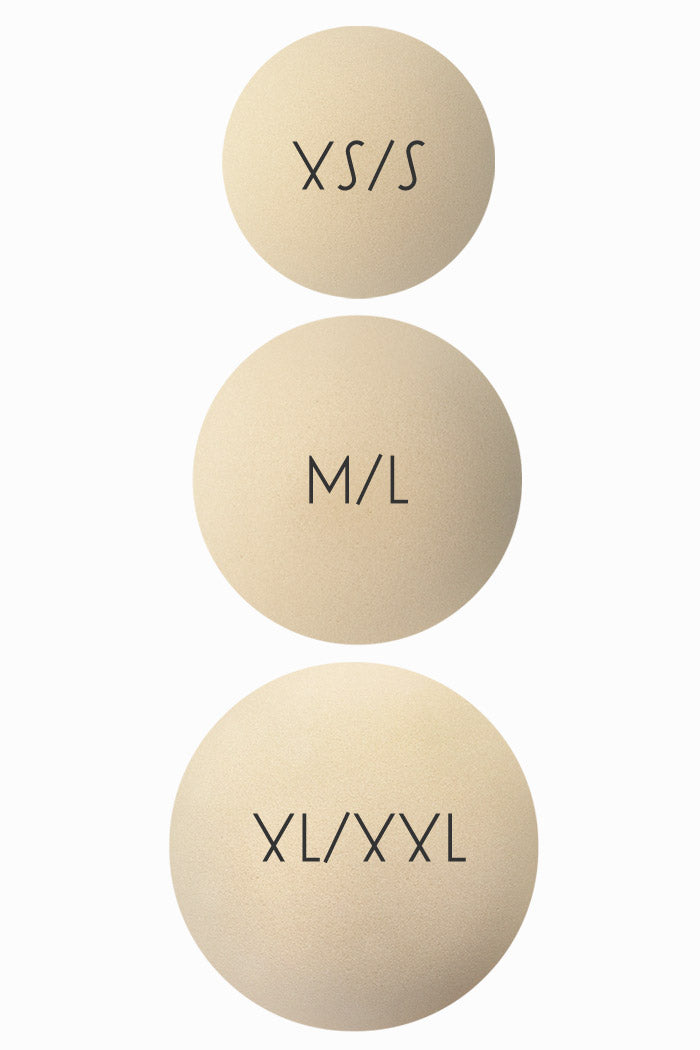 Foam Lightweight Butt Pads for Padded Panties inserts shown in 3 sizes