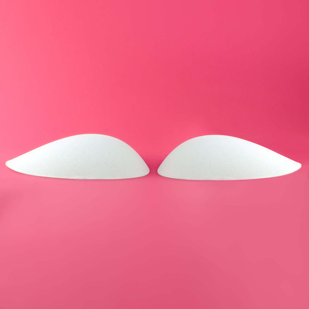 Side view showing thickness of Butt pads in white foam oblong design for realistic shape, ideal for boosting the hips and enhancing curves.