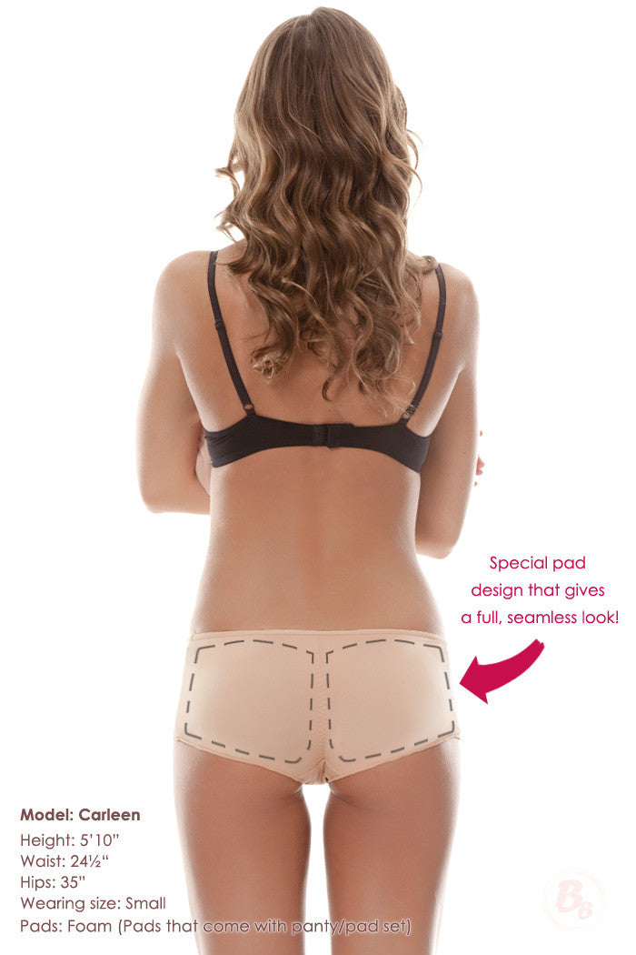 Bootiful Full-Back Padded Panty special pad design for a seamless look.
